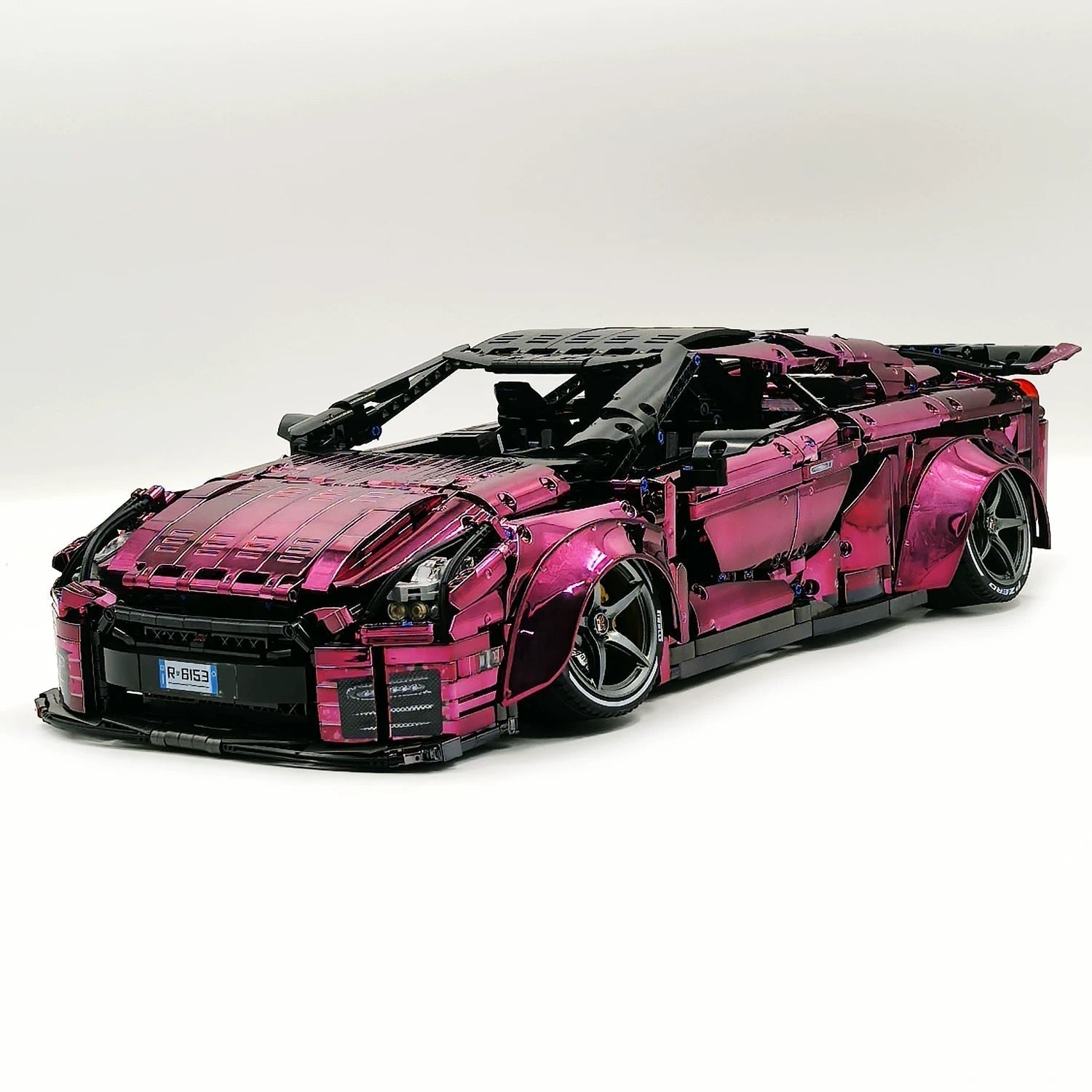 R35 GTR Stanced Purple Chrome 1:8 scale building blocks car