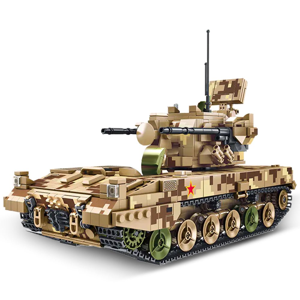 09 Type 35mm Tracked Self Propelled Anti Aircraft Artillery - Building Set | Power Brickz