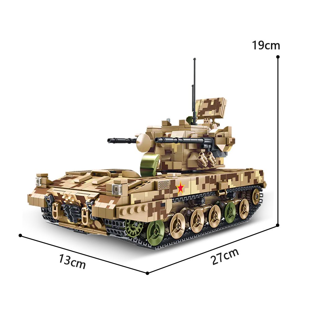 09 Type 35mm Tracked Self Propelled Anti Aircraft Artillery - Building Set | Power Brickz