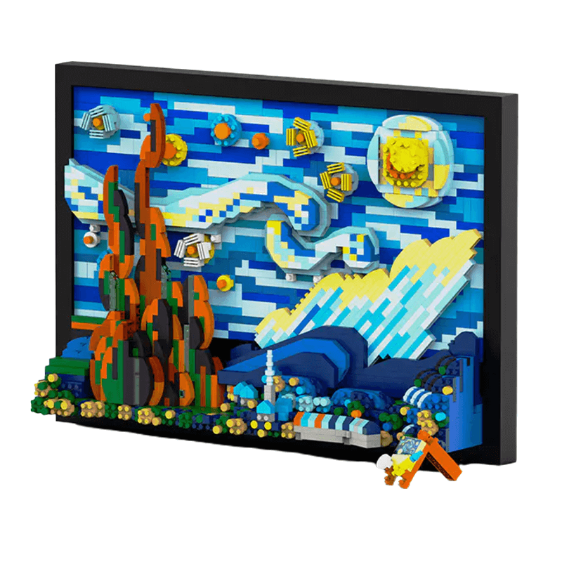 Van Gogh's Starry Night - Building Blocks Set | Power Brickz