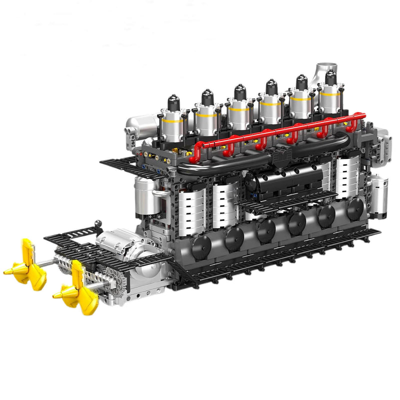 Marine Twin-Prop Diesel Engine | Building Blocks Set – Power Brickz