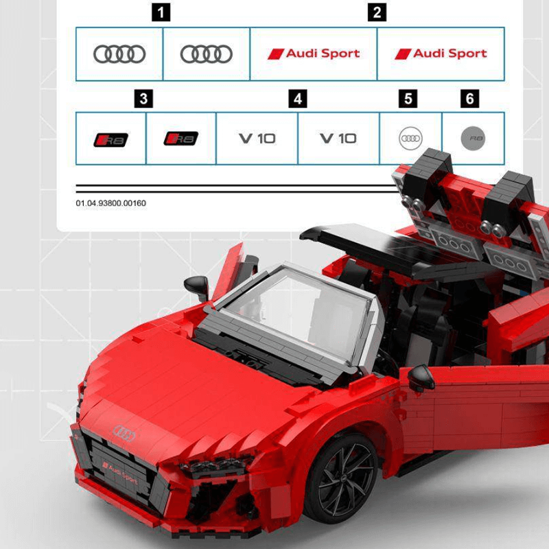 Audi R8 Spyder - Building Blocks Set | Power Brickz
