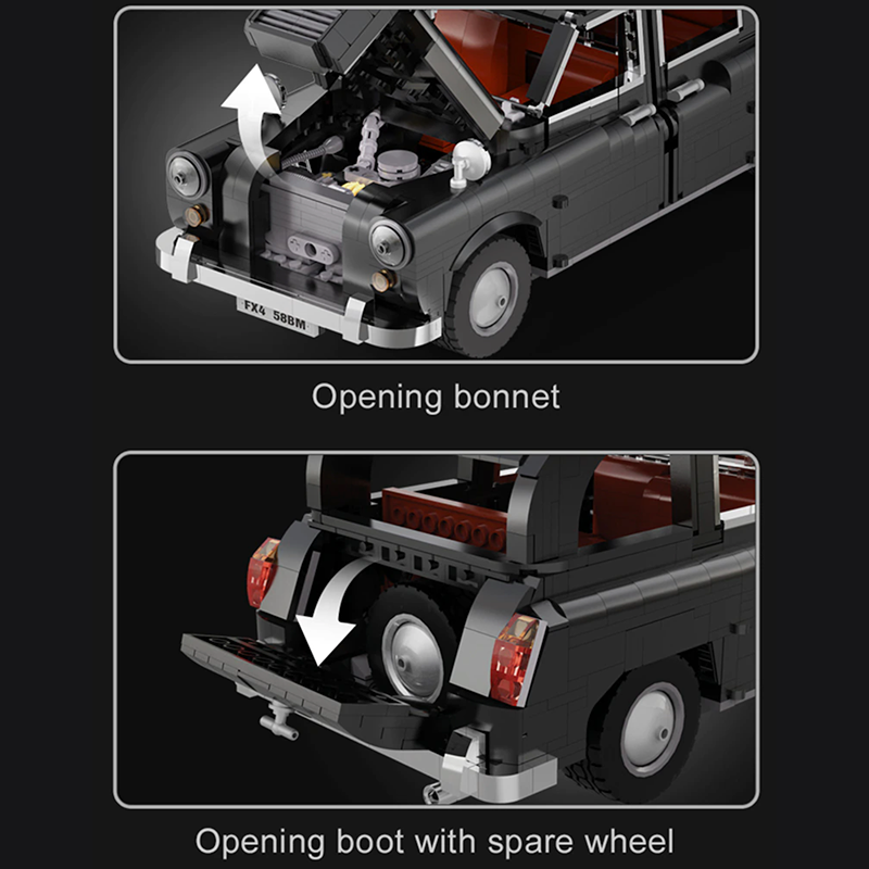 London Taxi TX4 Remote Control - Building Blocks Set | Power Brickz