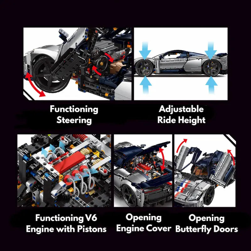 Italian F80 1200hp Supercar | Building Blocks Set – Power Brickz