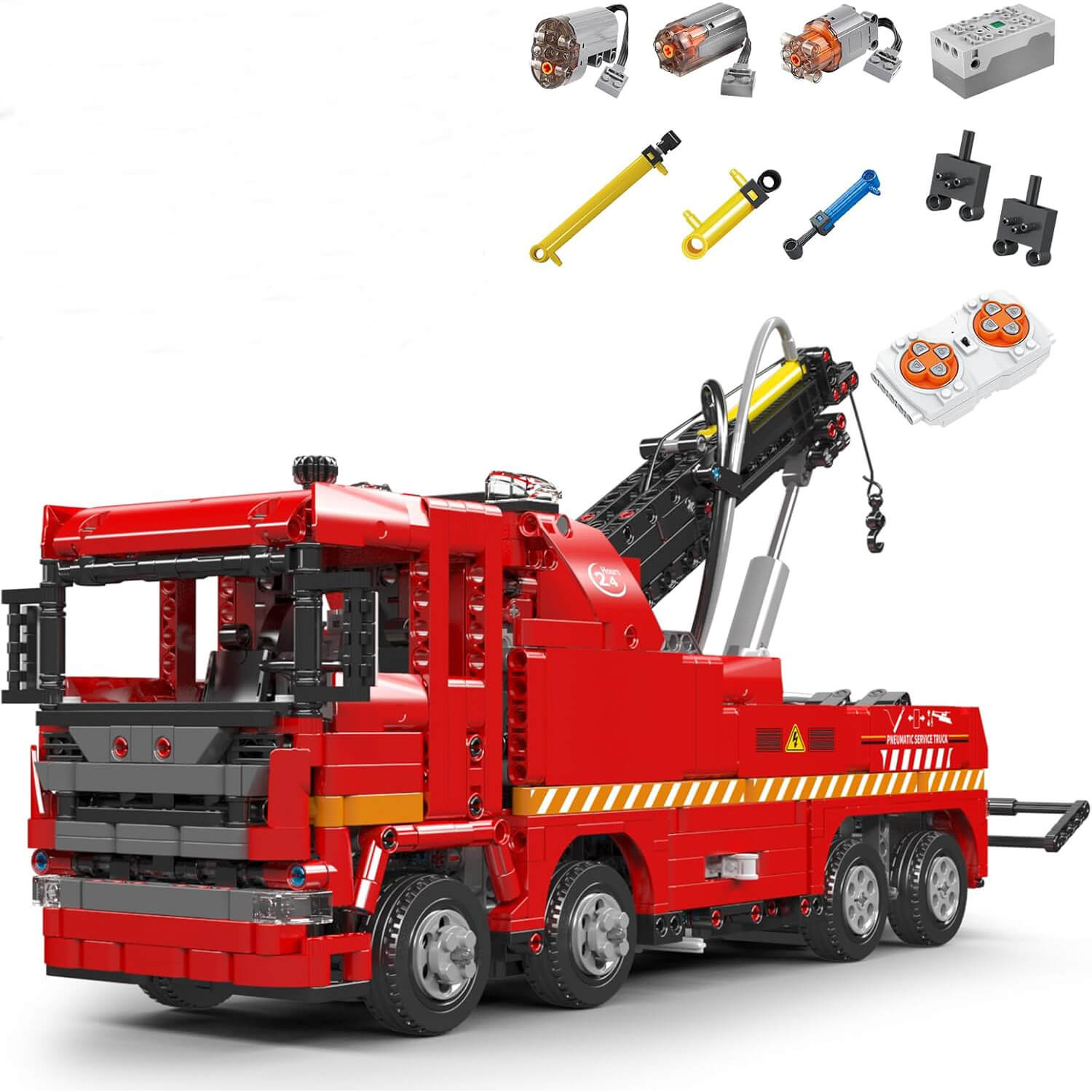 European Pneumatic Tow Truck - Building Blocks Set | Power Brickz