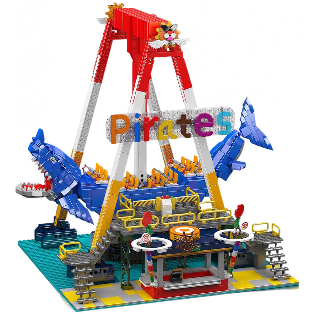 Motorized Shark Swing Ride - Building Blocks Set | Power Brickz
