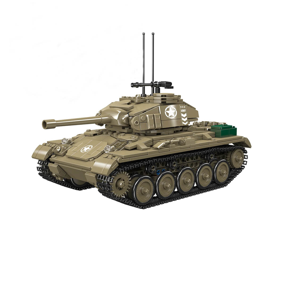 M24 Chaffee Tank Remote Control - Building Blocks Set | Power Brickz