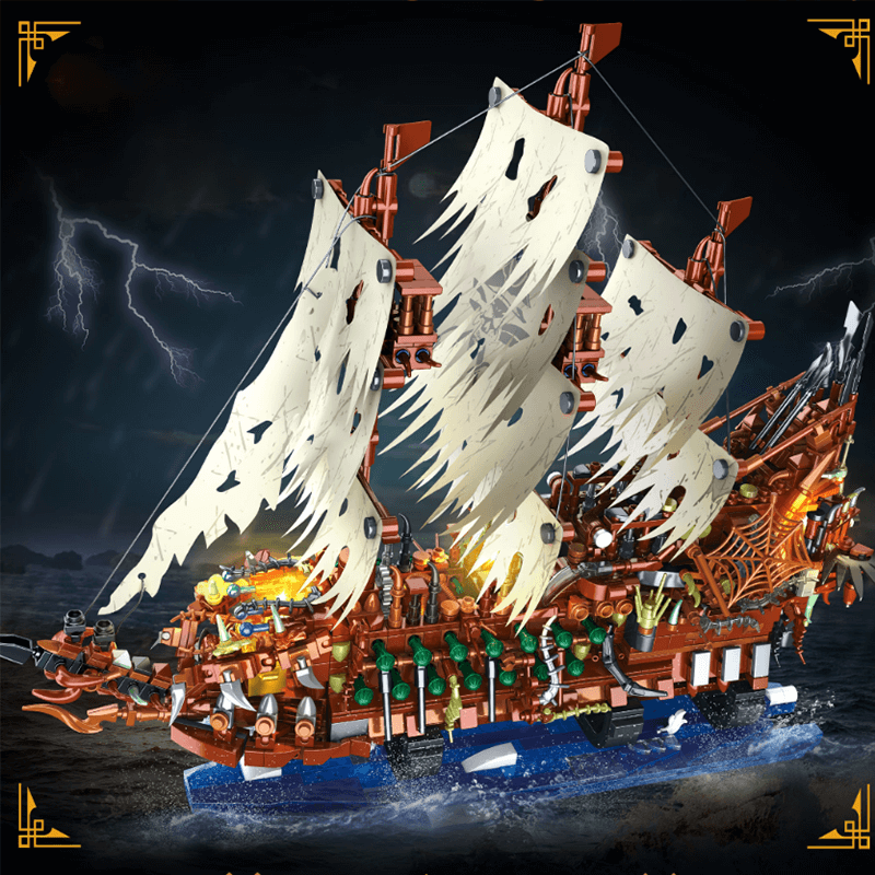 Flying Ghost Ship - Building Blocks Set | Power Brickz