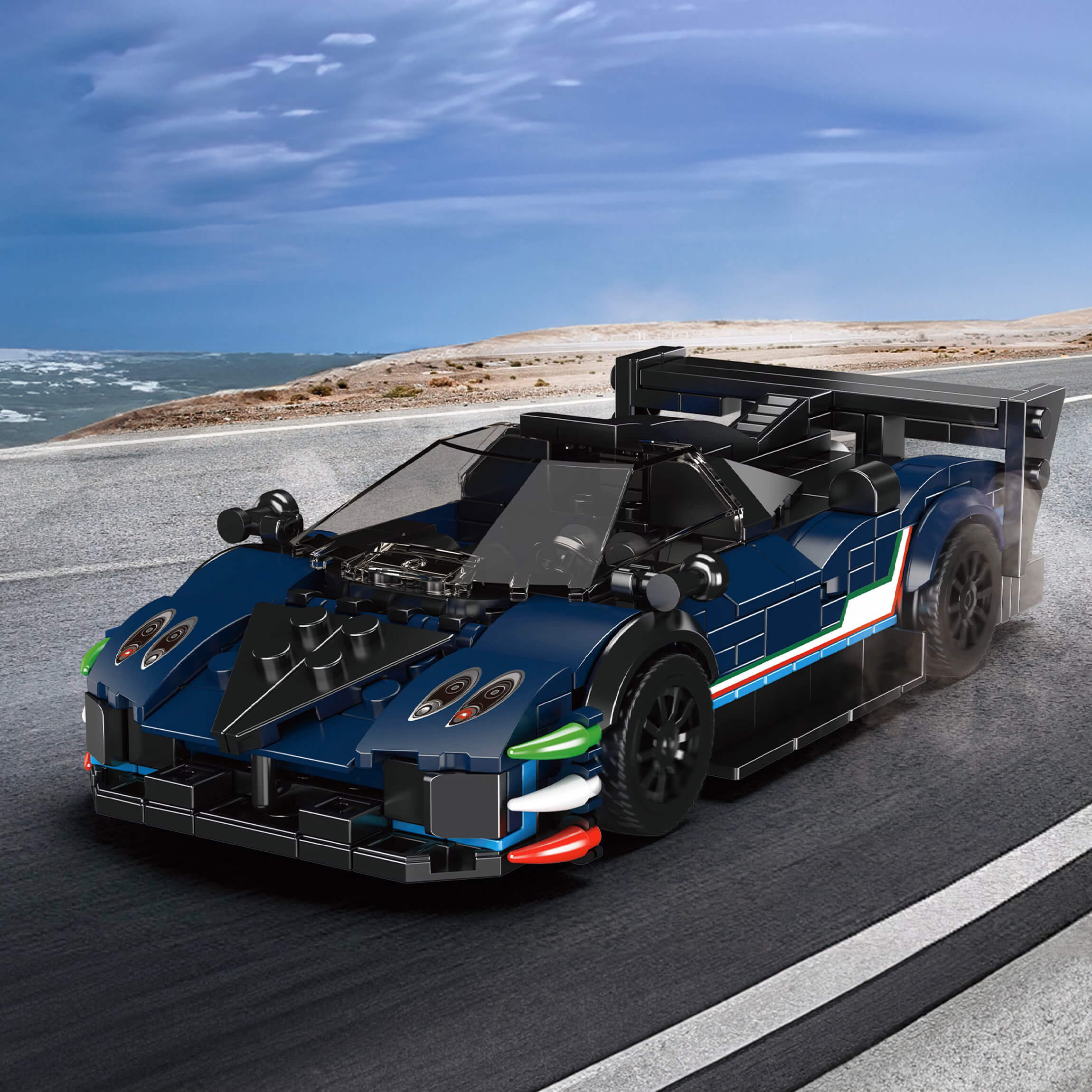 Italian Huayra Tricolore Monster V - Building Blocks Set | Power Brickz