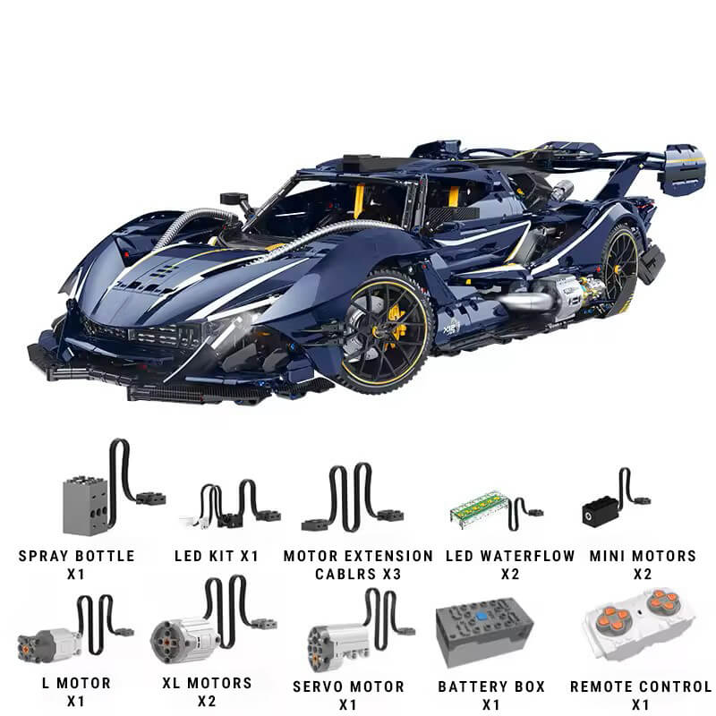 Hypercar Intensa Emotion Midnight Edition - Building Blocks Set | Power Brickz