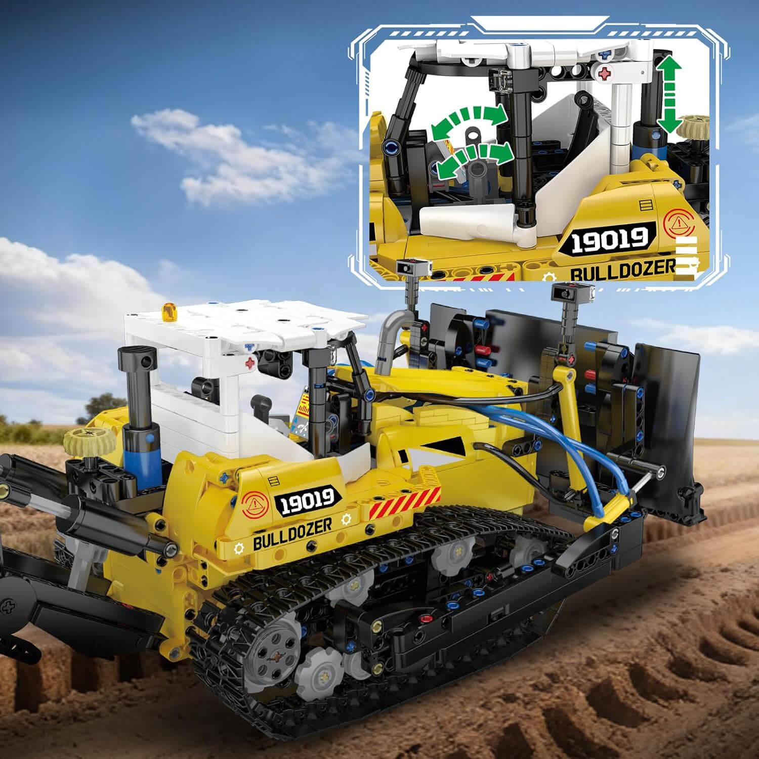 Professional Pneumatic Bulldozer - Building Blocks Set | Power Brickz