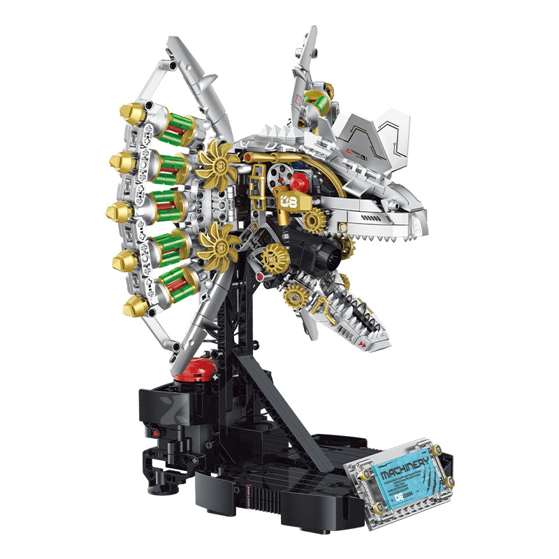 Cyber DinoMecha Head Building Blocks Display – 954 pieces – collector display centrepiece