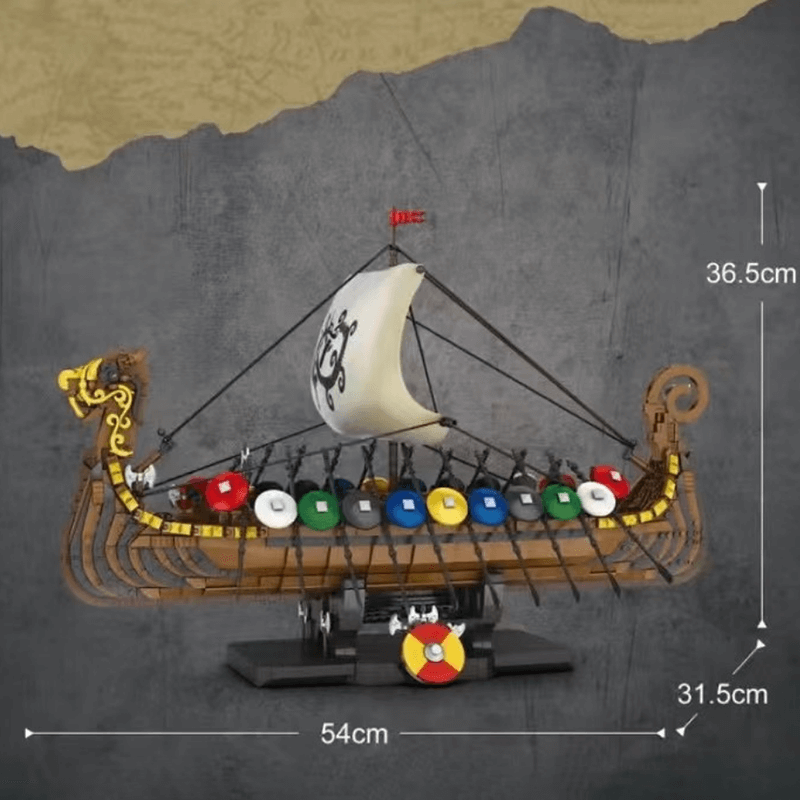 Legendary Viking Longship - Building Blocks Set | Power Brickz