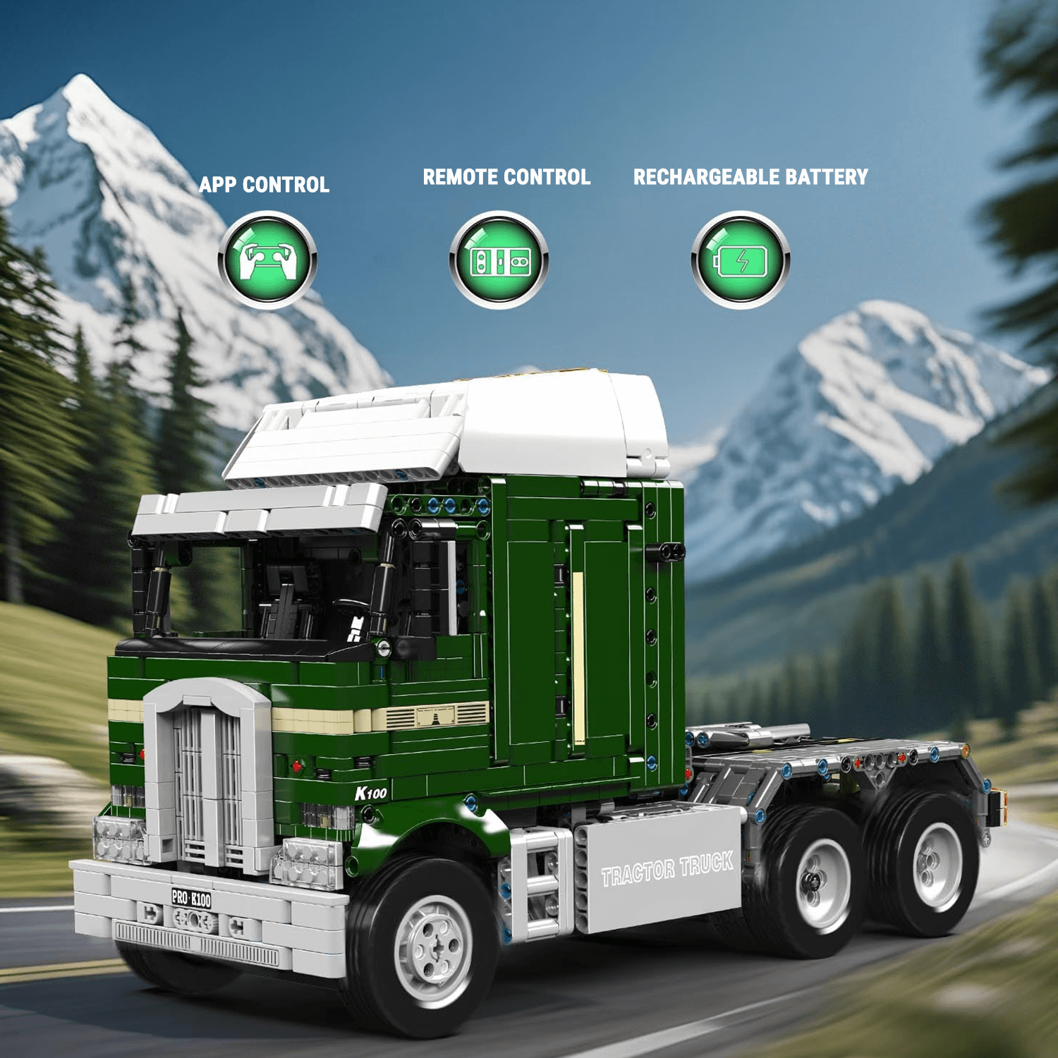 s Cabover Truck Remote Control - Building Blocks Set | Power Brickz