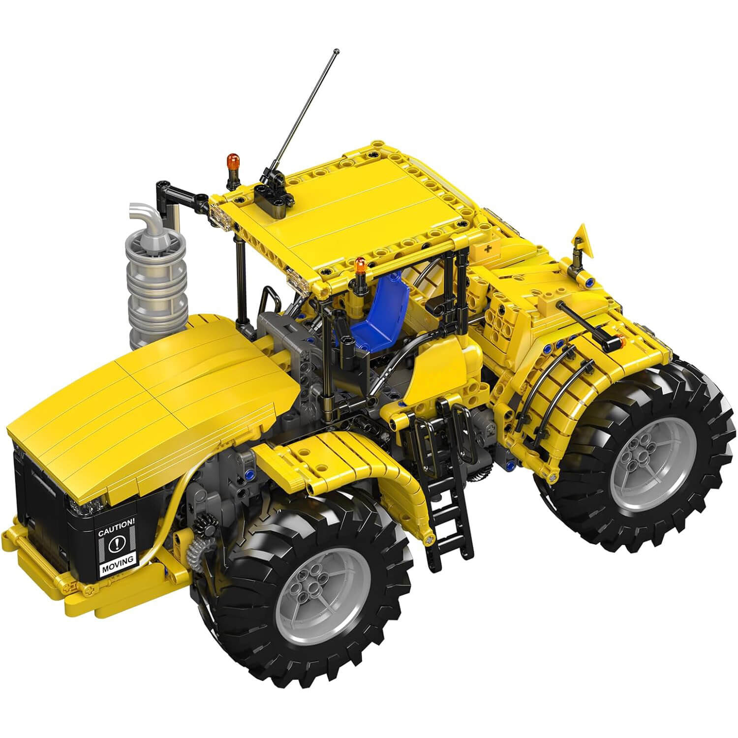 Yellow Tractor Remote Control - Building Blocks Set | Power Brickz