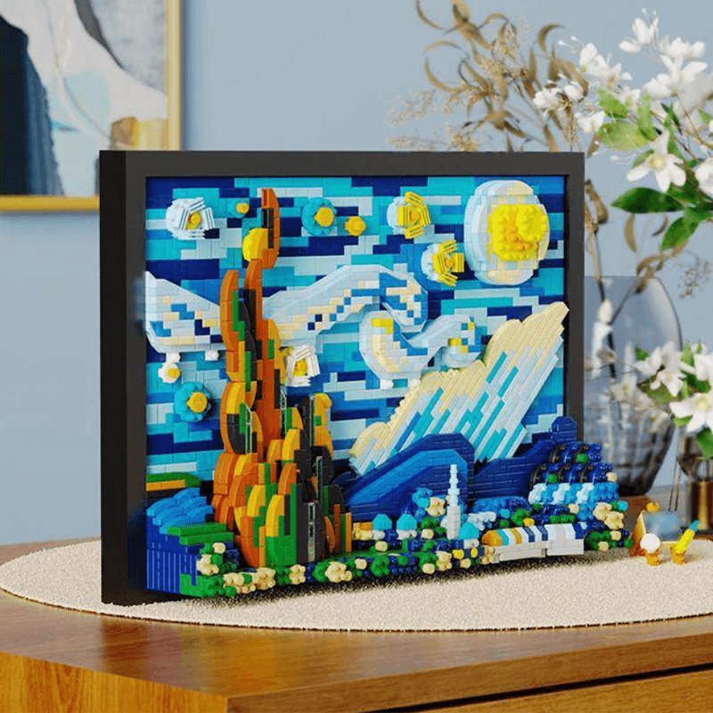Van Gogh's Starry Night - Building Blocks Set | Power Brickz