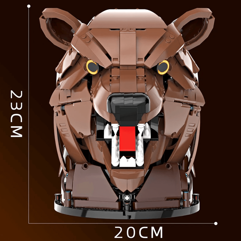 Decorative Bear Head - Building Blocks Set | Power Brickz