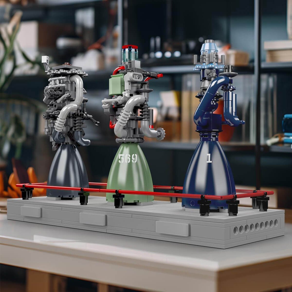 Methalox Rocket Engine Display - Building Blocks Set | Power Brickz