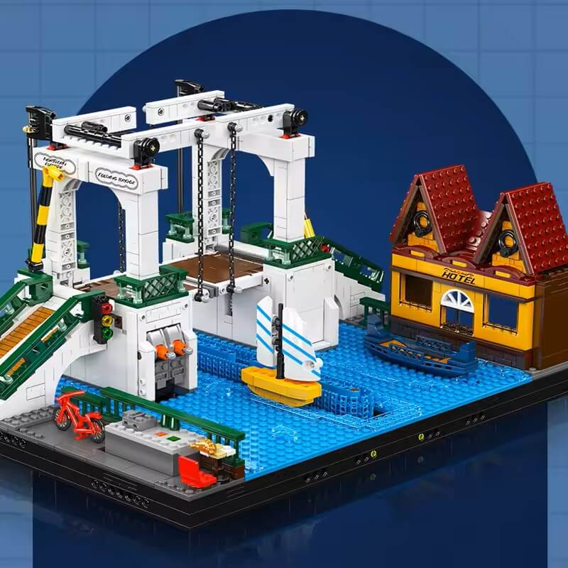 Motorized Nordic Drawbridge - Building Blocks Set | Power Brickz