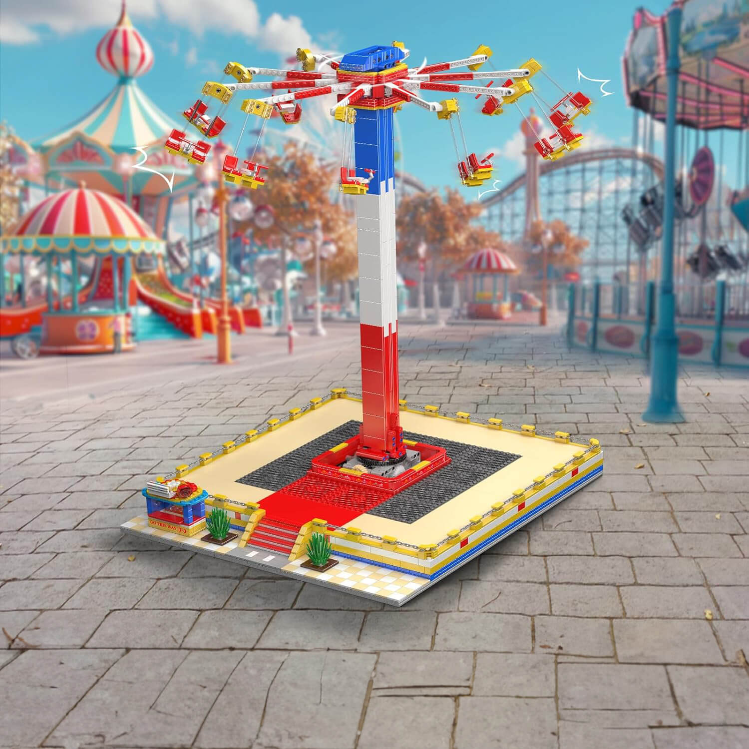 Motorized Swing Carousel - Building Blocks Set | Power Brickz
