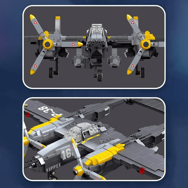 P-Lightning Fighter - Building Blocks Set | Power Brickz