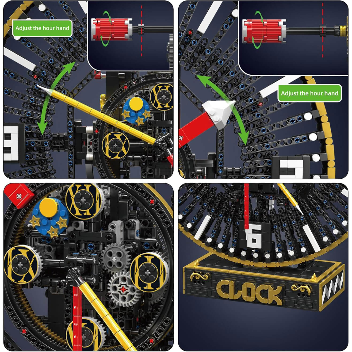 Motorized Steampunk Mechanical Clock - Building Blocks Set | Power Brickz