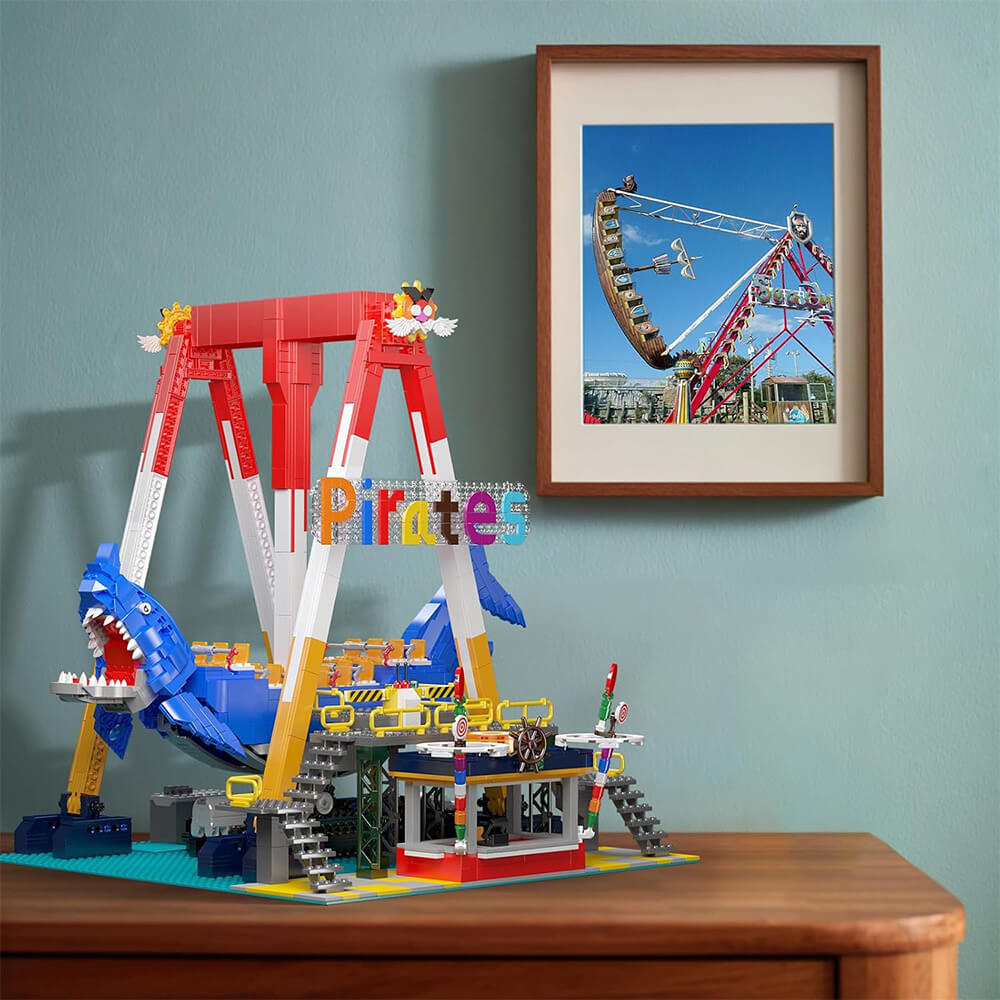 Motorized Shark Swing Ride - Building Blocks Set | Power Brickz