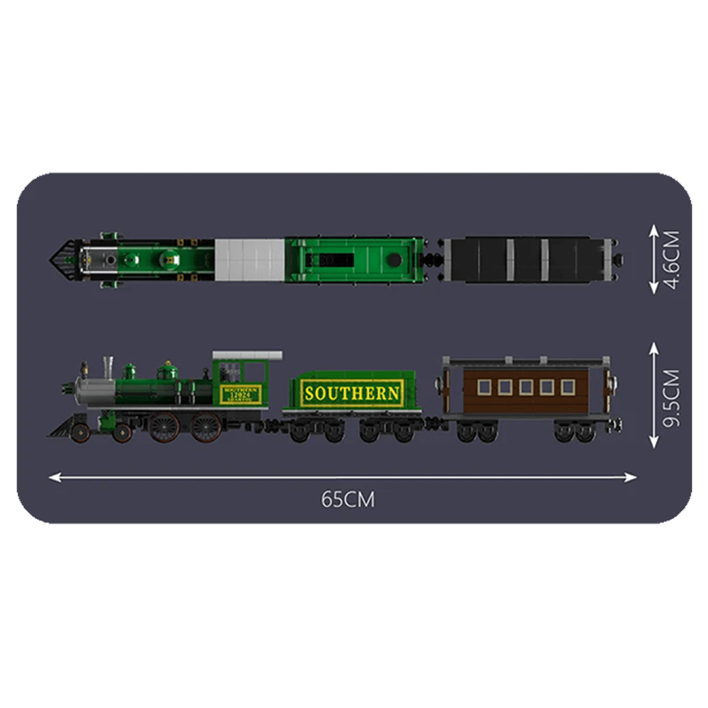 Southern Steam Locomotive Remote Control - Building Blocks Set | Power Brickz