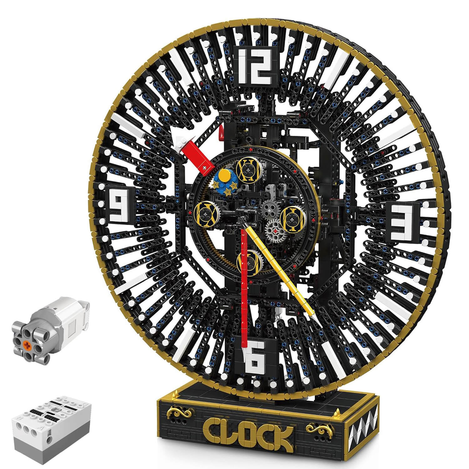 Motorized Steampunk Mechanical Clock - Building Blocks Set | Power Brickz