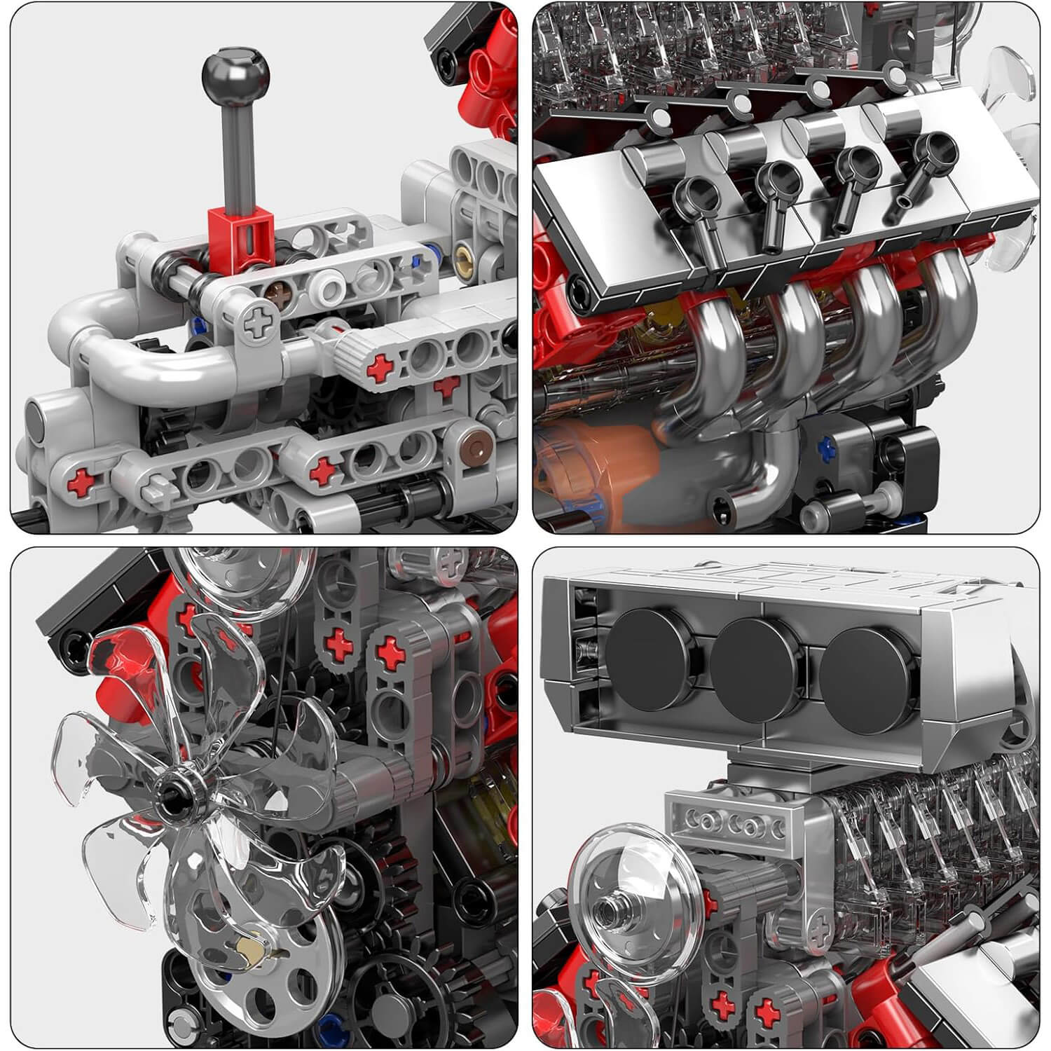 Iconic V8 Supercharged Engine - Building Blocks Set | Power Brickz