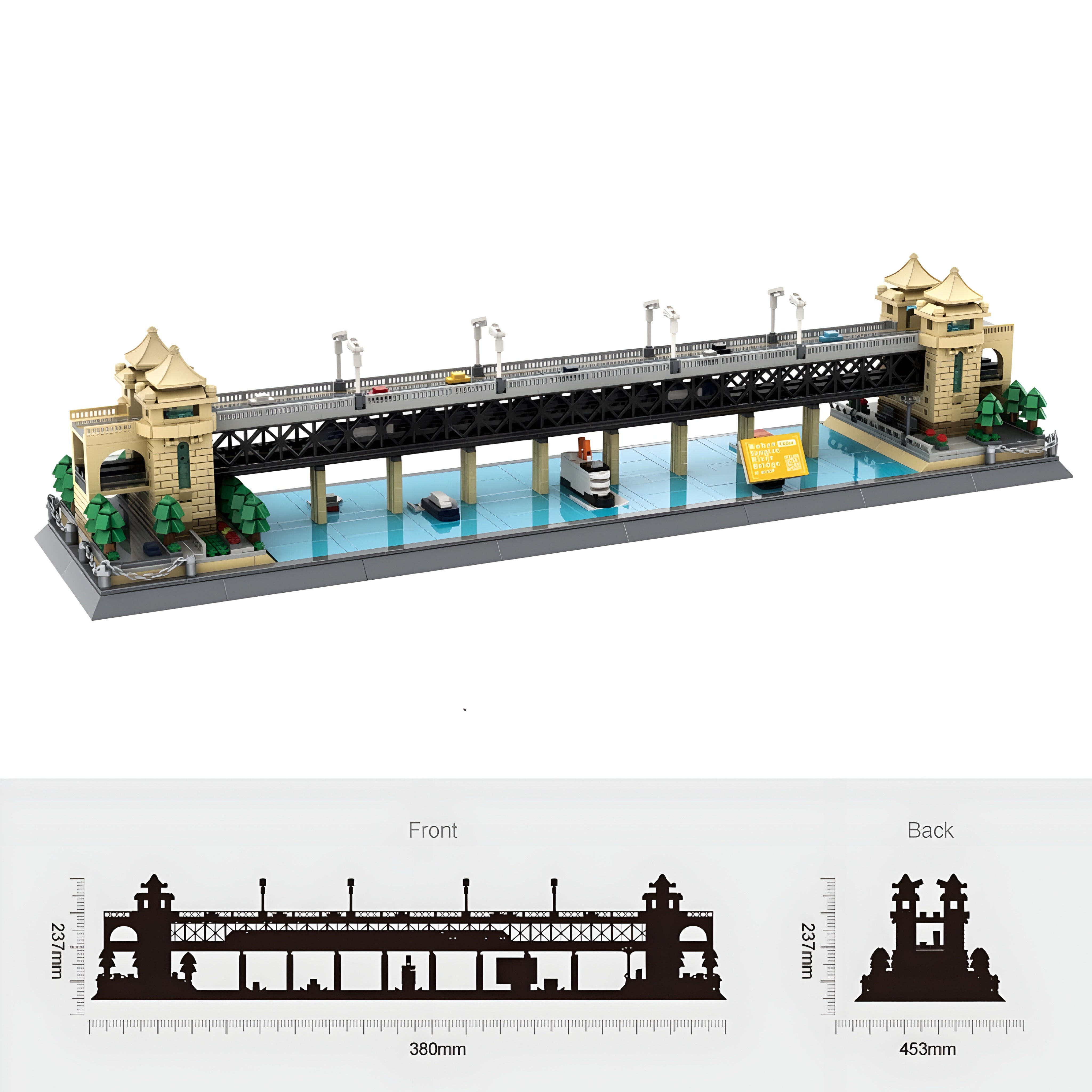 Wuhan Yangtze River Bridge | 1454pcs — view 3 | Power Brickz