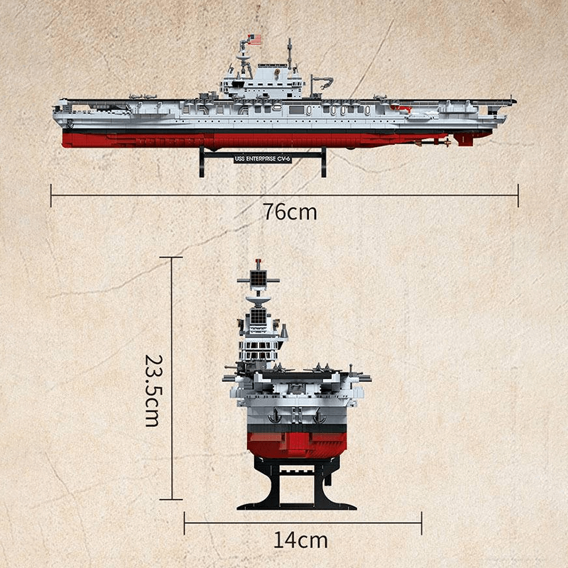 Aircraft Carrier USS Enterprise - Building Blocks Set | Power Brickz