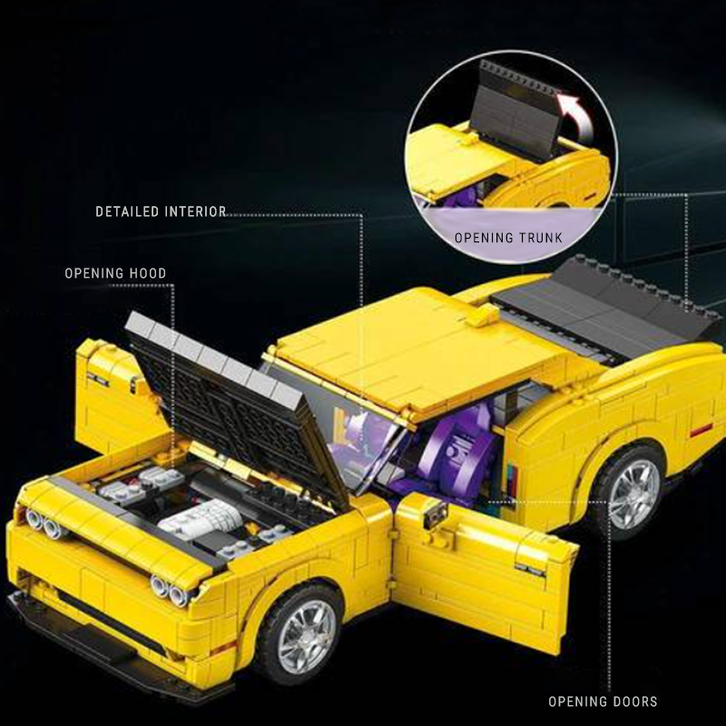 Powerful American Muscle Car - Building Blocks Set | Power Brickz