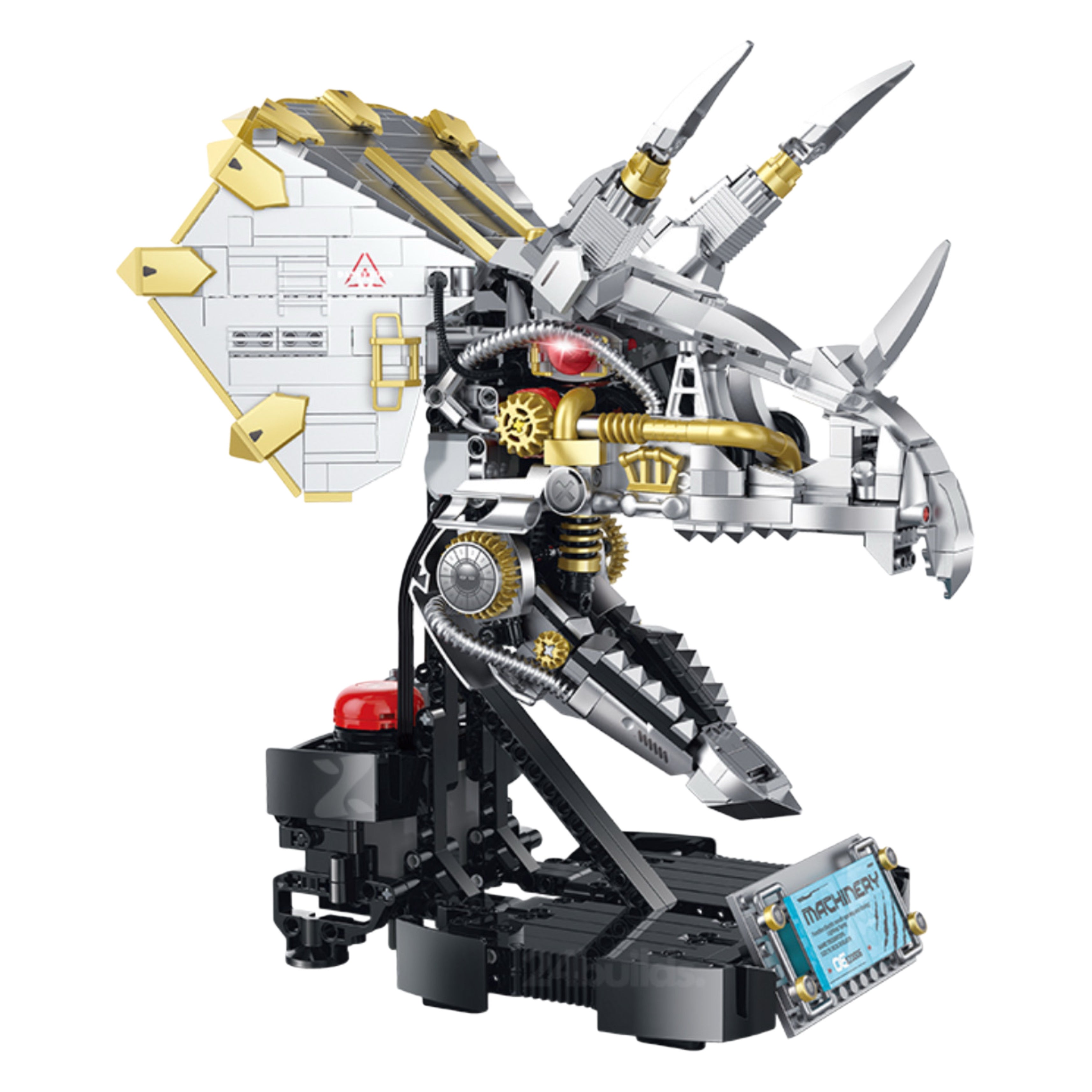 Cyber Triceratops Head Building Blocks Display – 928 pieces – collector display centrepiece