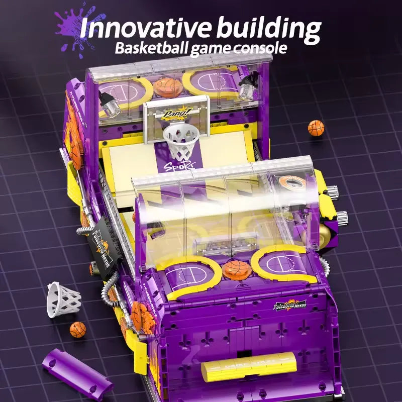 Basketball Interactive Court – brick-built display model made from building blocks