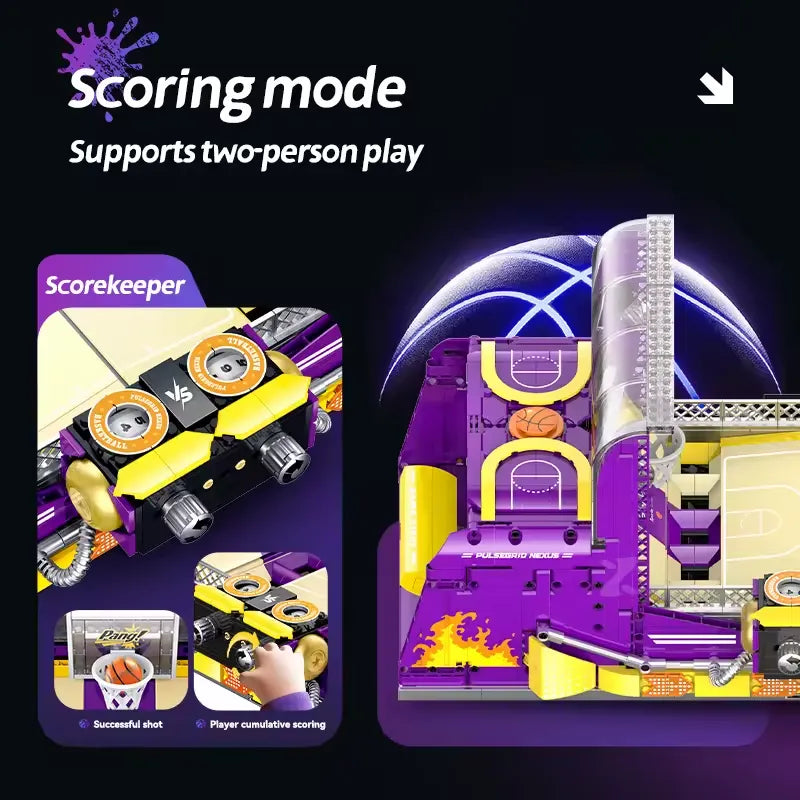 Basketball Interactive Court – brick-built display model made from building blocks