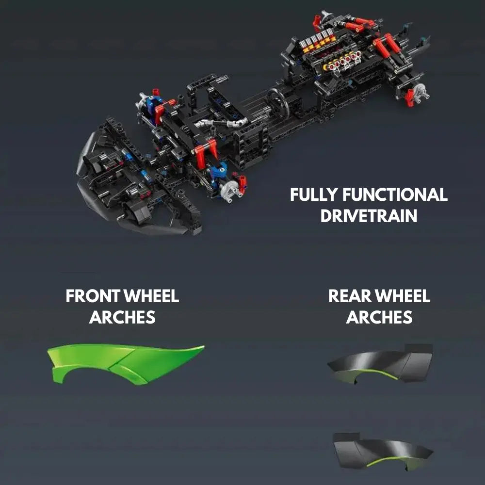 Italian Bull SCV 12 Supercar made from Building Blocks