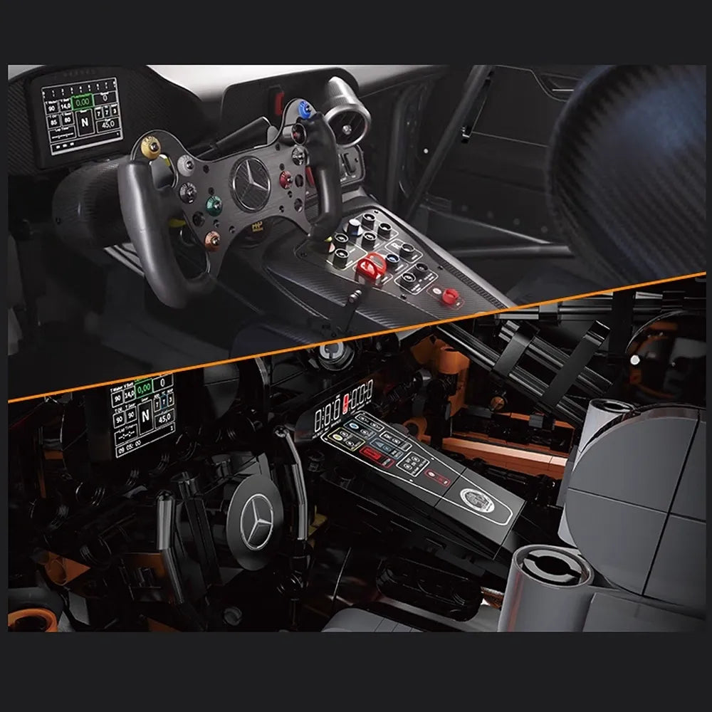 Mercedes AMG GT Black Series – brick-built display model made from building blocks