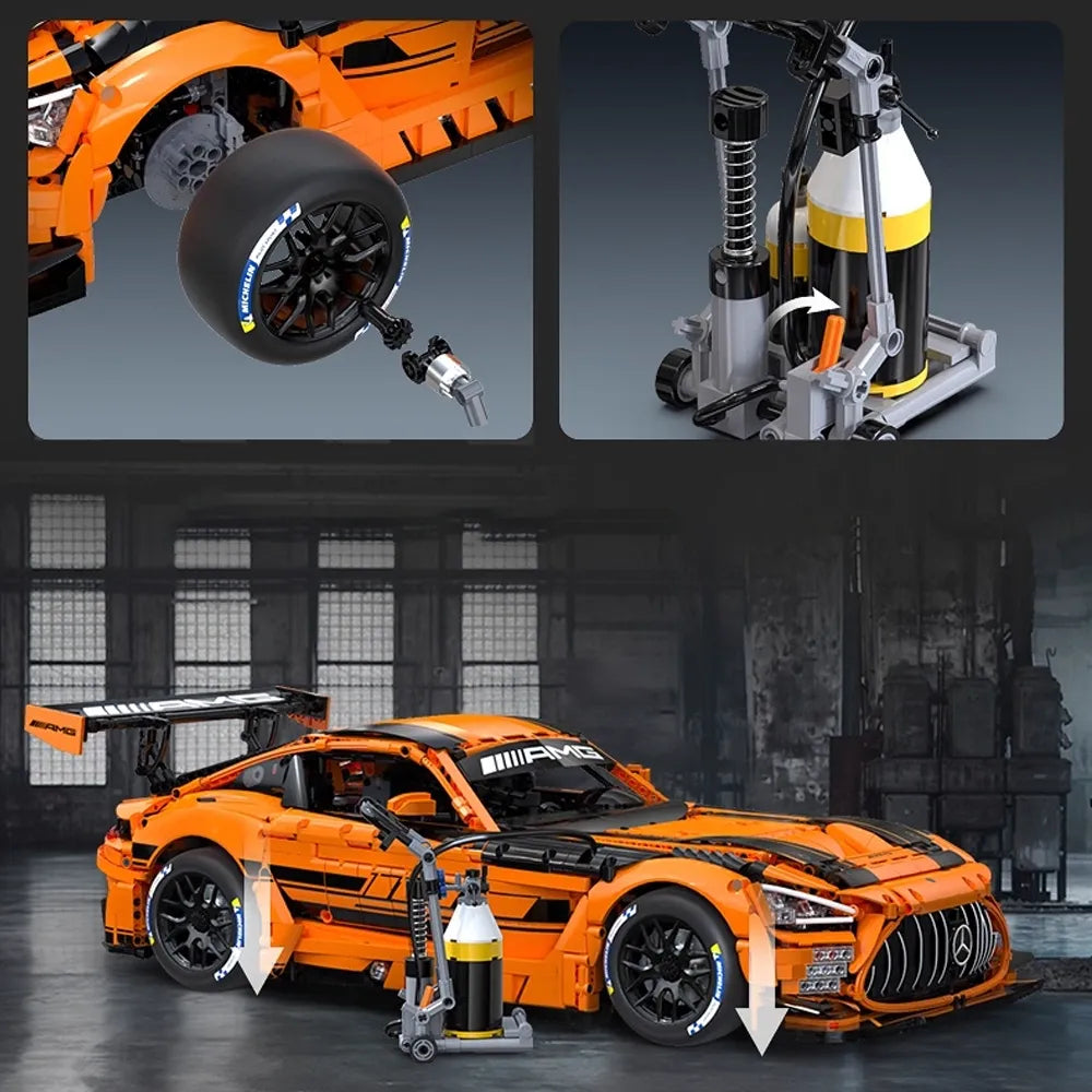 Mercedes AMG GT Black Series – brick-built display model made from building blocks