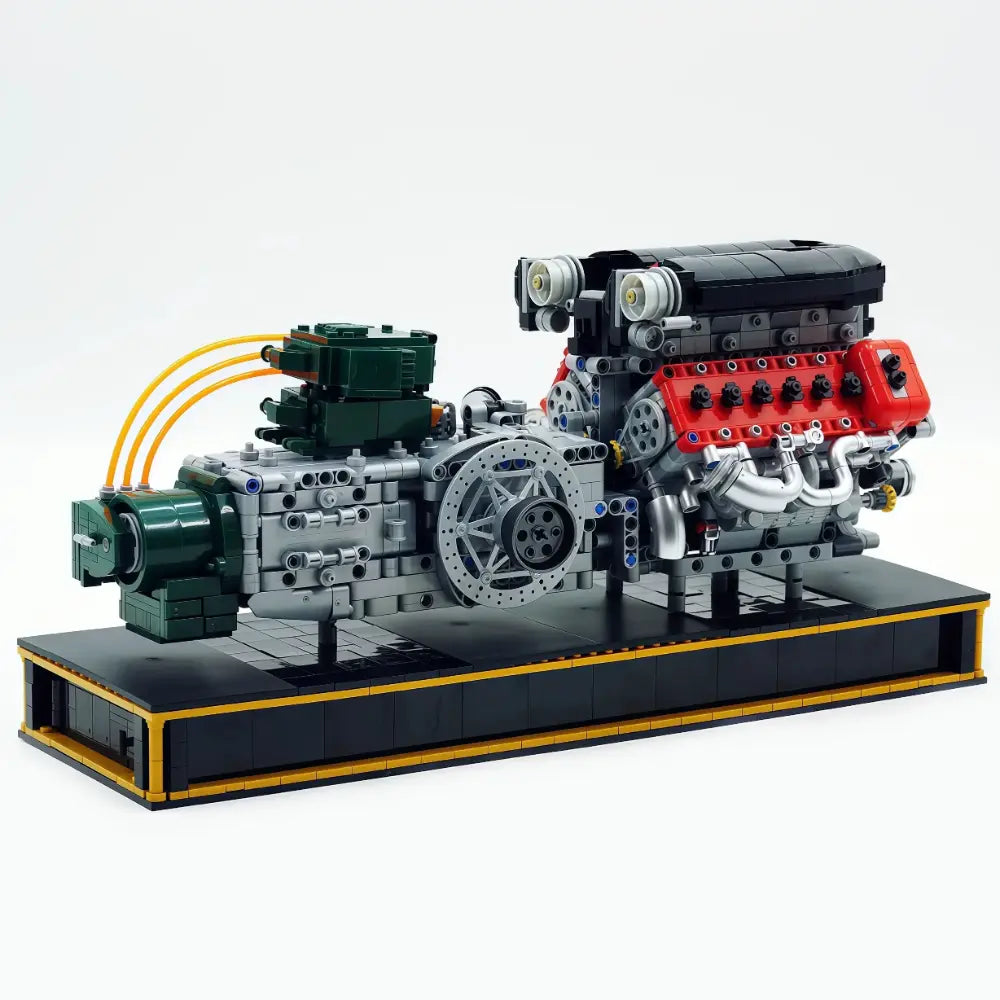 Italian V12 NA Hypercar Engine – brick-built display model made from building blocks