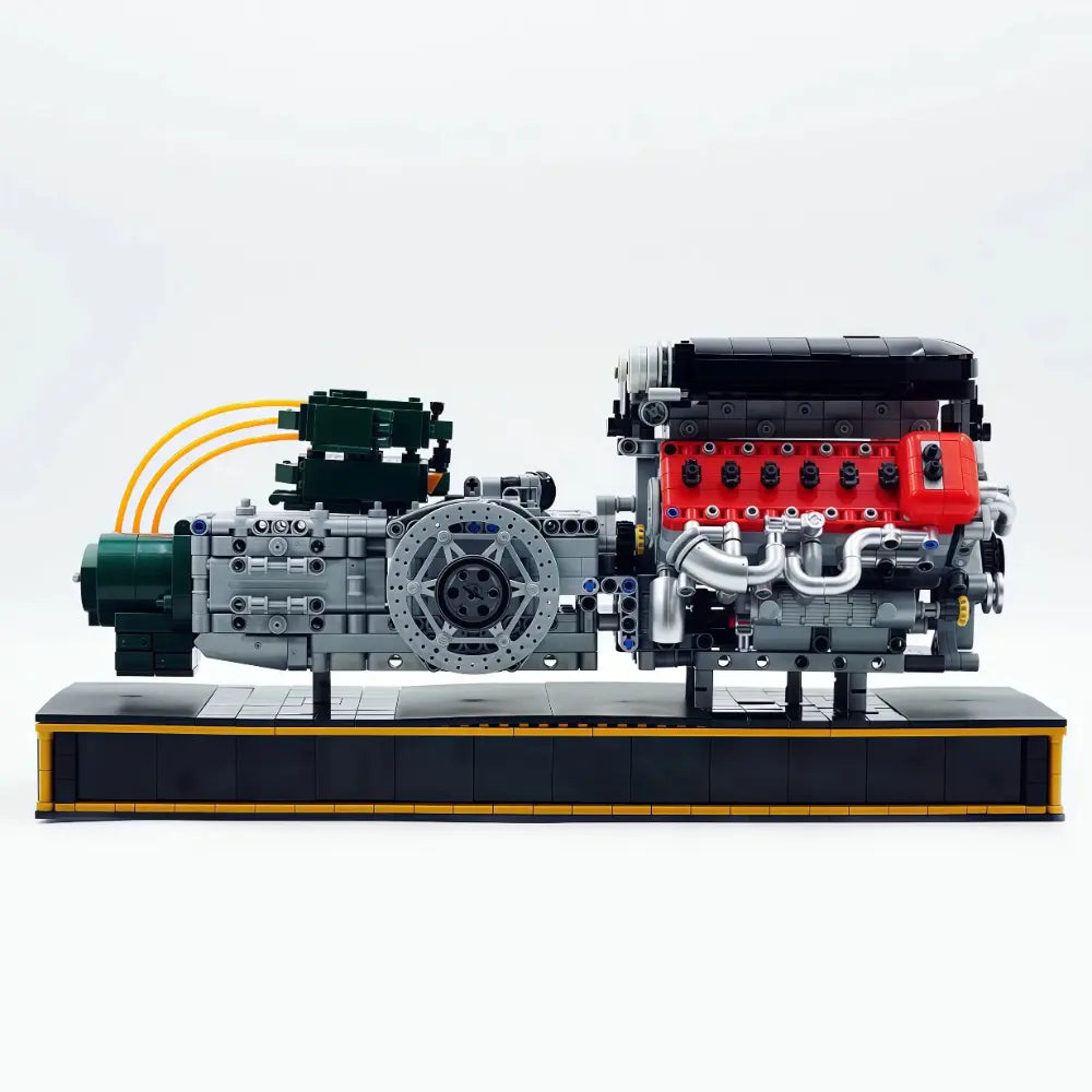 Italian V12 NA Hypercar Engine – brick-built display model made from building blocks