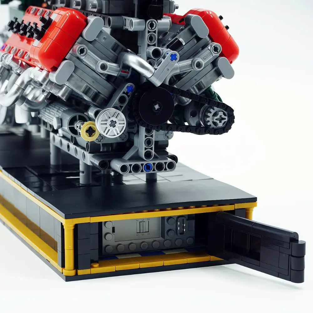 Italian V12 NA Hypercar Engine – brick-built display model made from building blocks