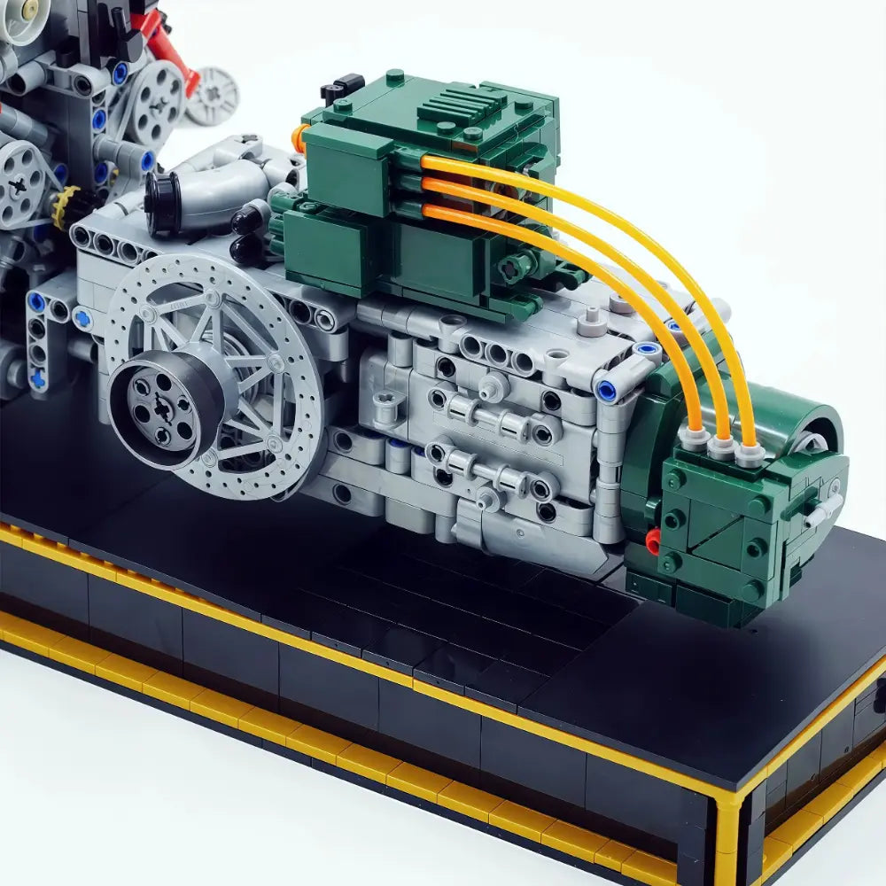 Italian V12 NA Hypercar Engine – brick-built display model made from building blocks