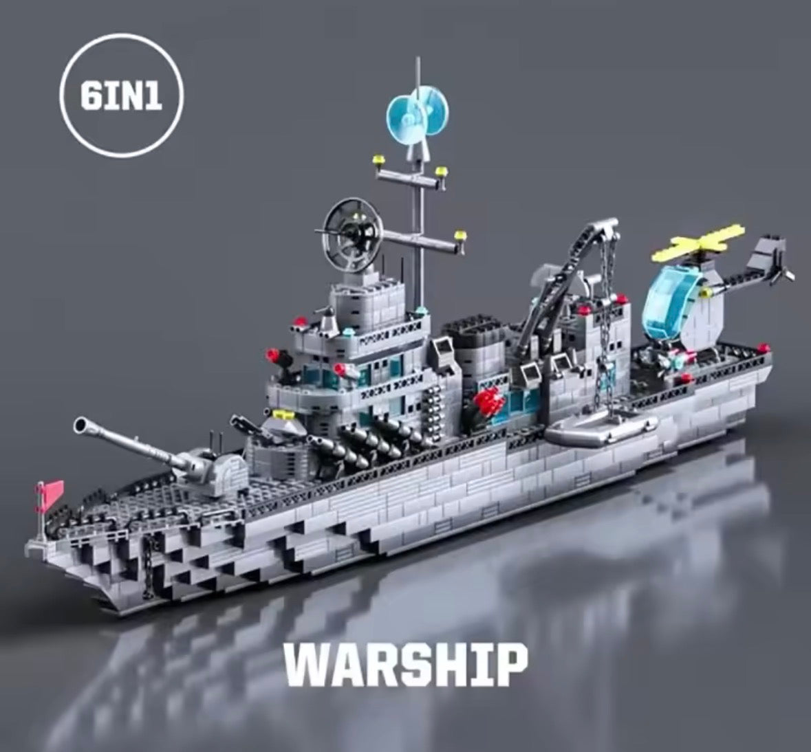 USS Ticonderoga – brick-built display model made from building blocks