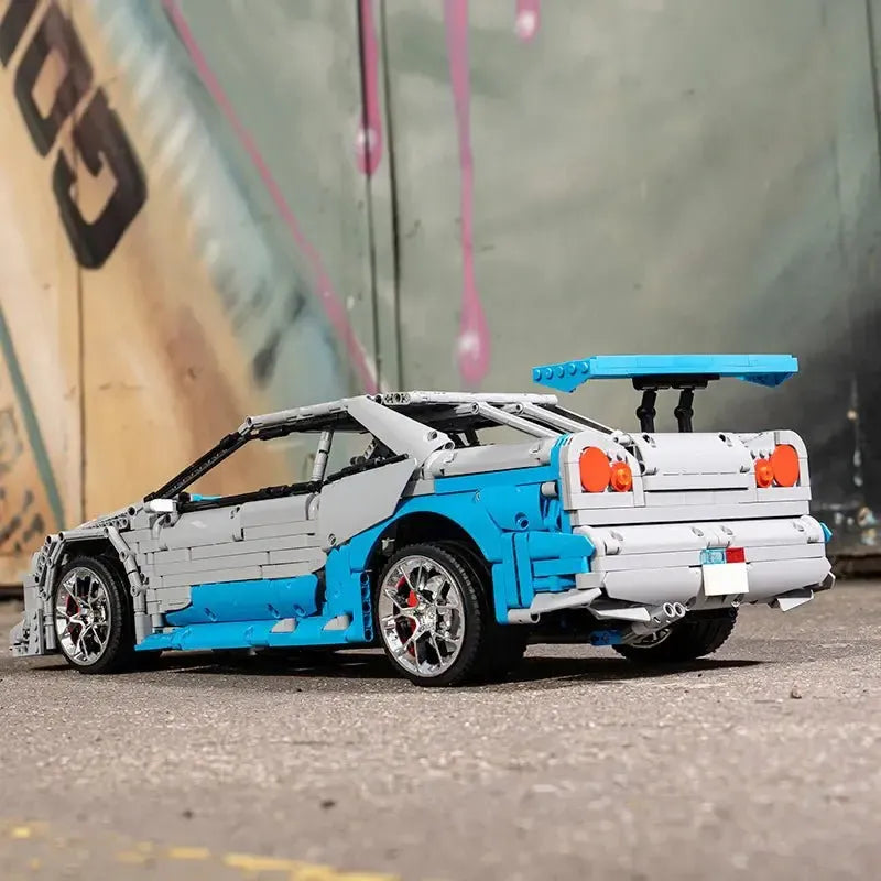JDM R34 Coupé 'Godzilla' – brick-built display model made from building blocks