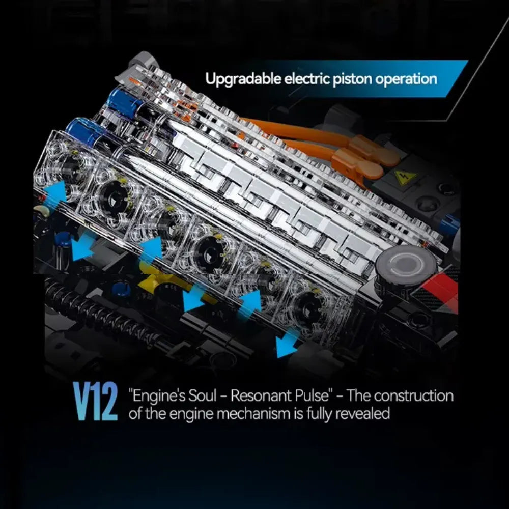 Maranello Legend V12 – brick-built display model made from building blocks