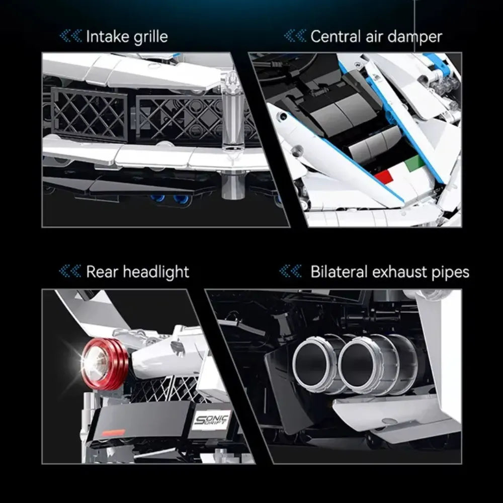 Maranello Legend V12 – brick-built display model made from building blocks