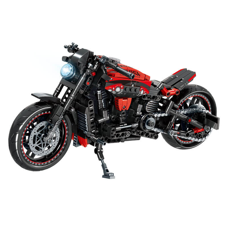 Modern Cruiser Motorcycle - Building Blocks Set | Power Brickz
