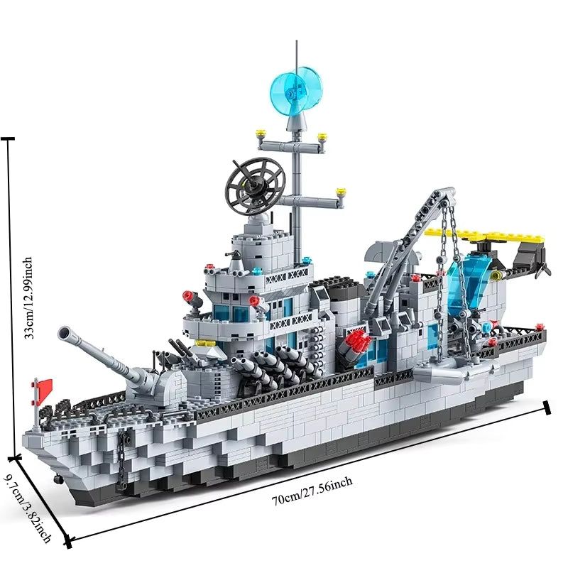 USS Ticonderoga – brick-built display model made from building blocks