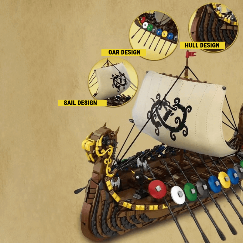 Legendary Viking Longship - Building Blocks Set | Power Brickz